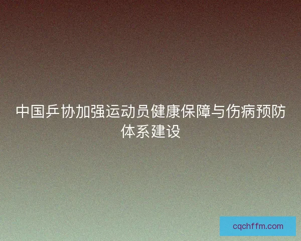 中国乒协加强运动员健康保障与伤病预防体系建设